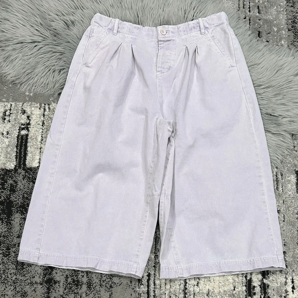 Free People Women's Wide Leg Gaucho Pants Hard Rain Cropped Purple Size 8 - Picture 3 of 9